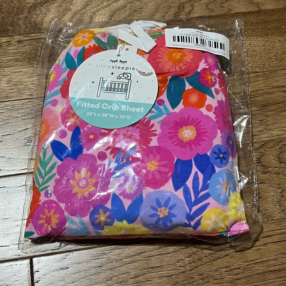 NWT Little Sleepies Mothers Day Floral Standard Crib Sheet